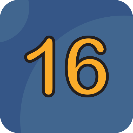 Number 16 Generic Outline Color icon
