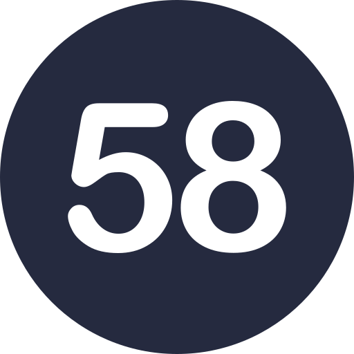 cincuenta y ocho Generic Glyph icono