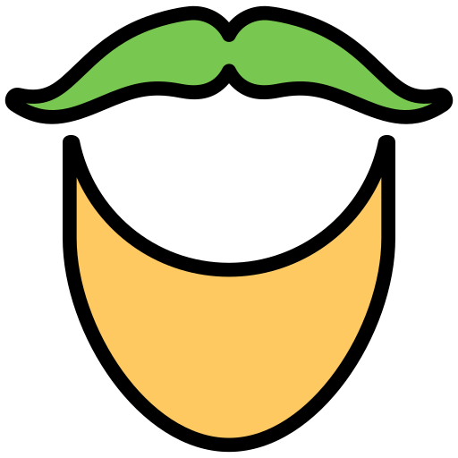 Beard Generic Outline Color icon