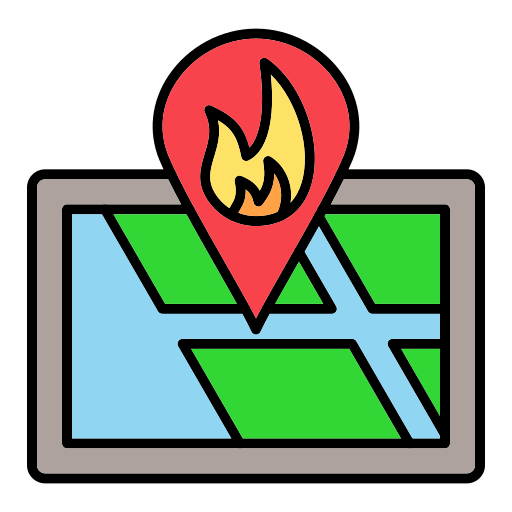 lokalizacja pożaru Generic Outline Color ikona
