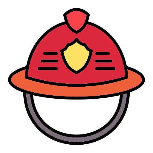 brandweer helm Generic Outline Color icoon