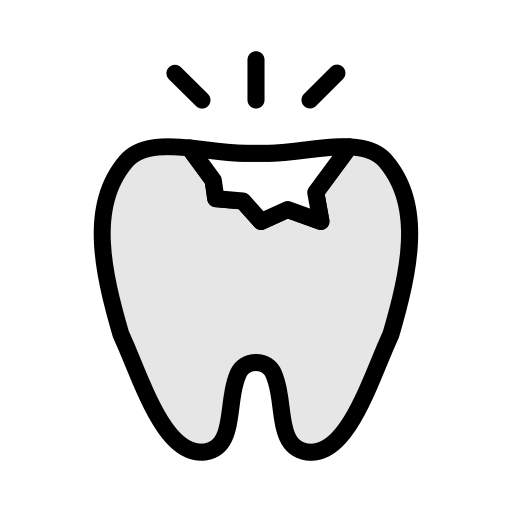 dente rotto Vector Stall Lineal Color icona