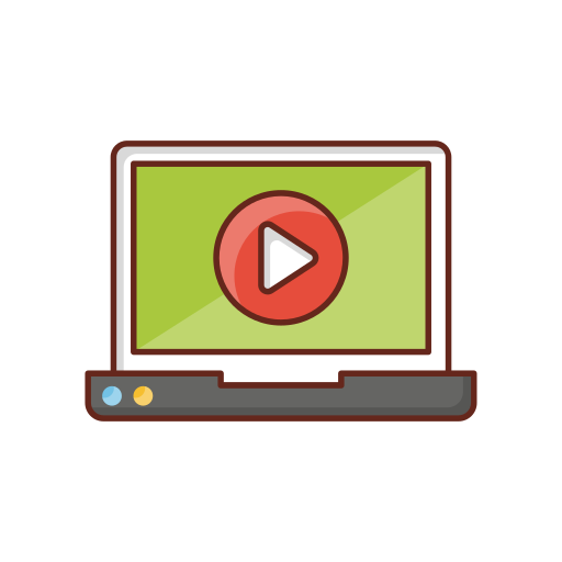 Online Video Generic Outline Color icon