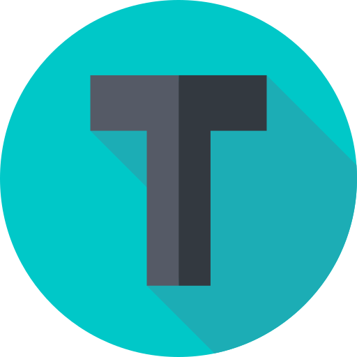 T Flat Circular Flat icon