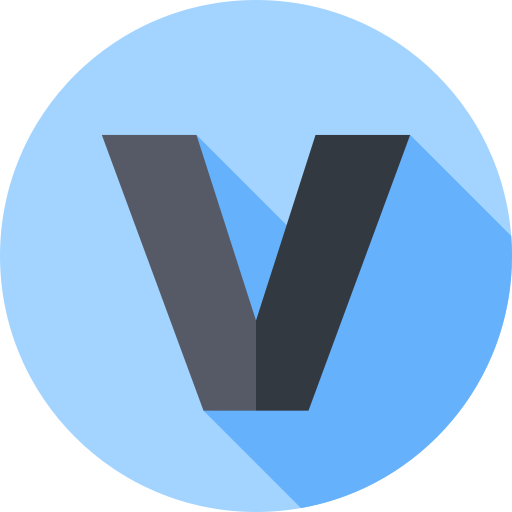 v. Flat Circular Flat icon