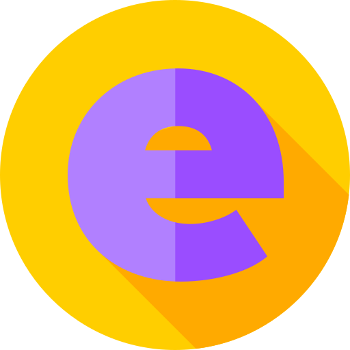 E Flat Circular Flat icon