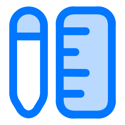 눈금자와 연필 Generic Outline Color icon