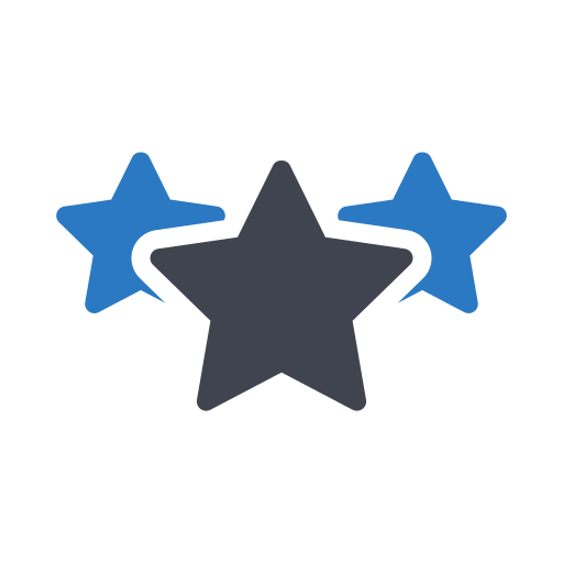 Three stars Generic Blue icon