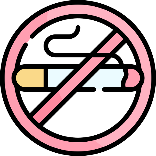 non fumare Kawaii Lineal color icona