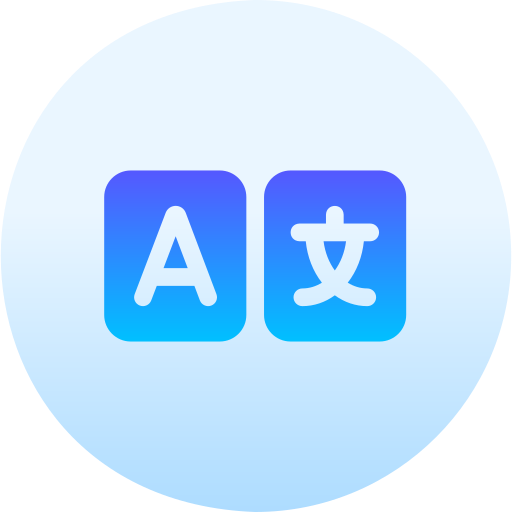 言語 Basic Gradient Circular icon