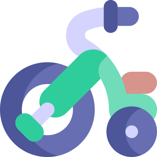 Трехколесный велосипед Kawaii Flat иконка