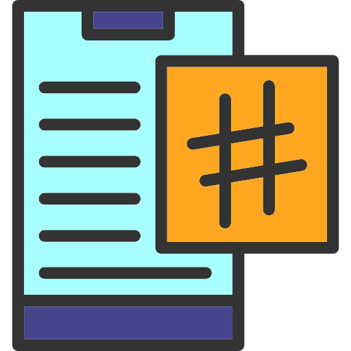 Hashtag Generic Outline Color icon