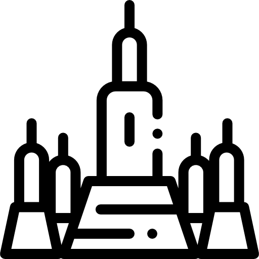 寺 Detailed Rounded Lineal icon