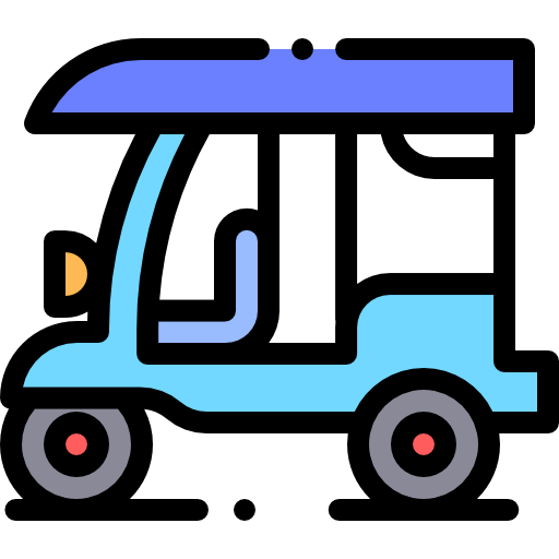 tuk tuk Detailed Rounded Lineal color icono