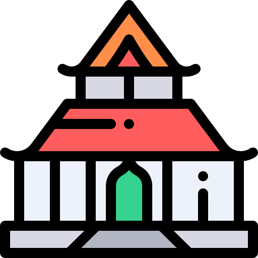 寺 Detailed Rounded Lineal color icon