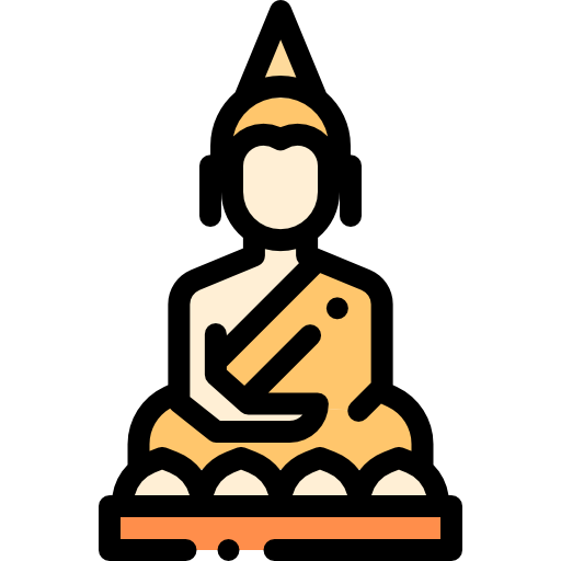 buddha Detailed Rounded Lineal color icon