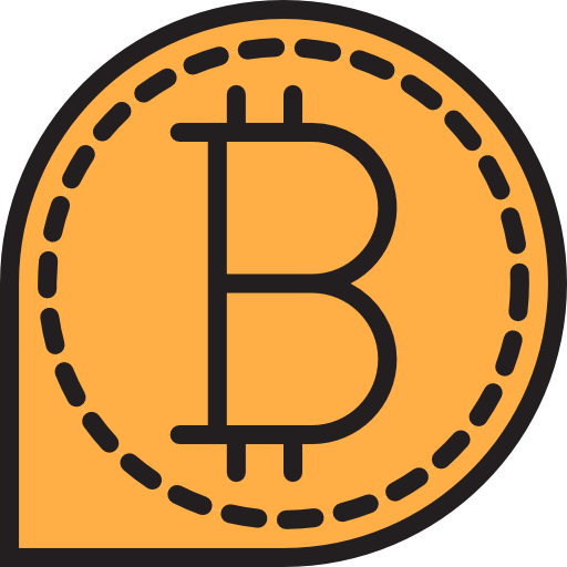 bitcoin srip Lineal Color icono