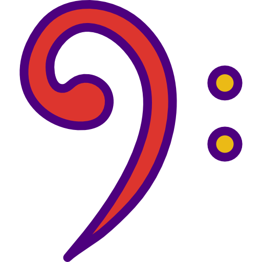 Bass clef prettycons Lineal Color icon