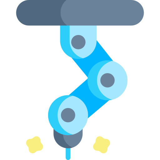 cirugía robótica Kawaii Flat icono