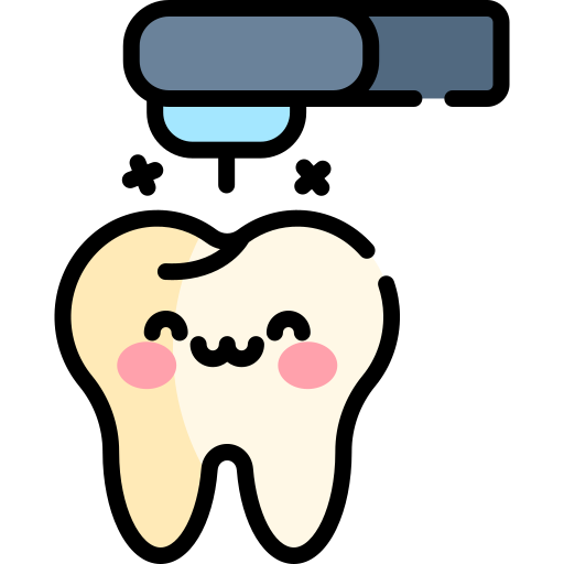 зуб Kawaii Lineal color иконка