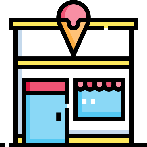 Ice Cream Shop Detailed Straight Lineal color icon