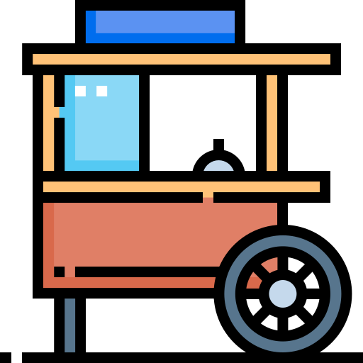 chariot de nourriture Detailed Straight Lineal color Icône