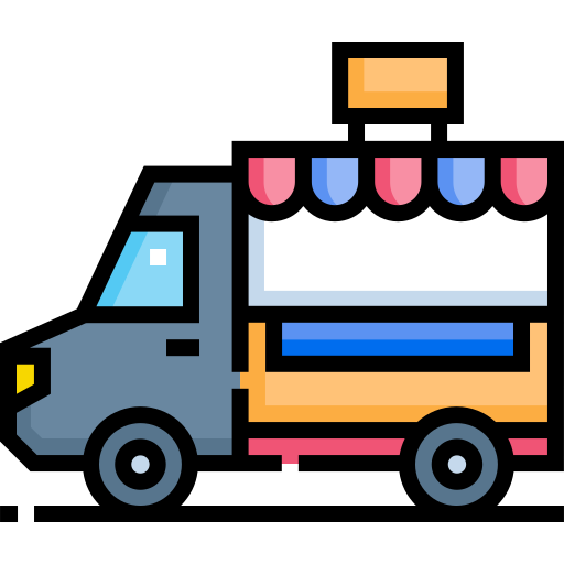 Food Truck Detailed Straight Lineal color icon