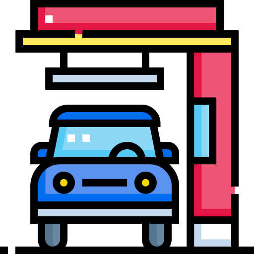 Drive thru Detailed Straight Lineal color icon