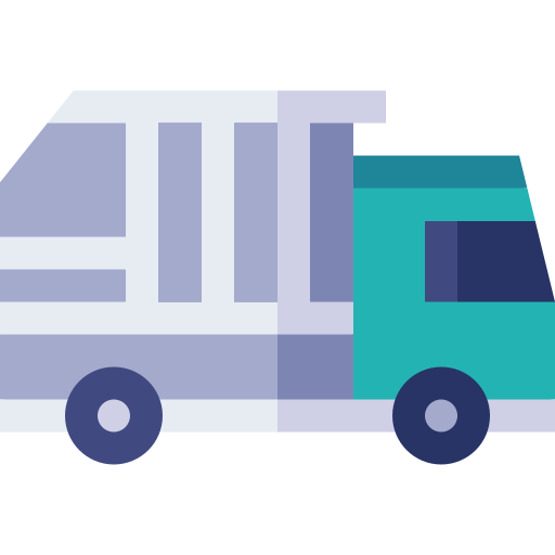 camión de basura Basic Straight Flat icono