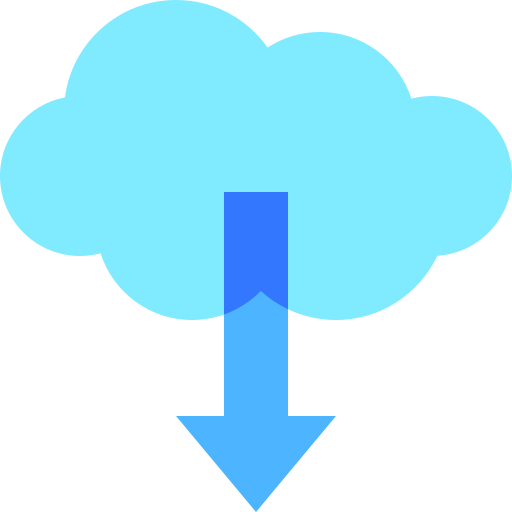 Cloud Download Basic Sheer Flat icon