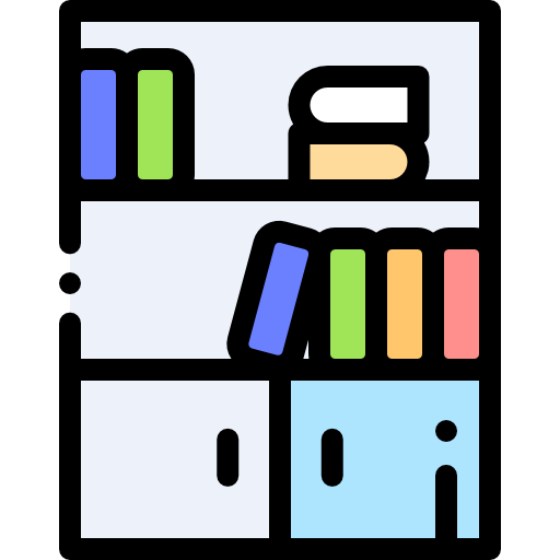bücherregal Detailed Rounded Lineal color icon