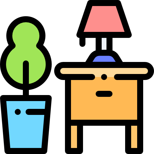 Nightstand Detailed Rounded Lineal color icon