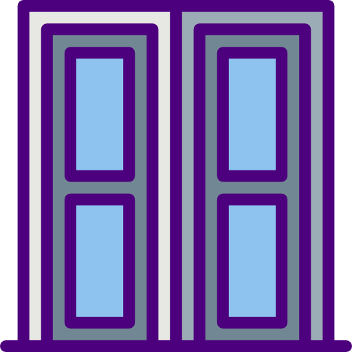 puerta doble prettycons Lineal Color icono