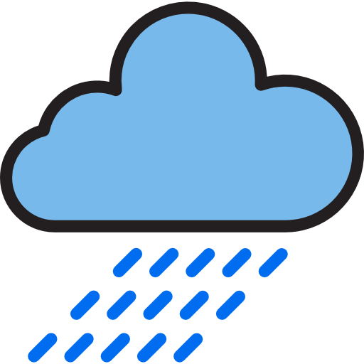 lluvia srip Lineal Color icono