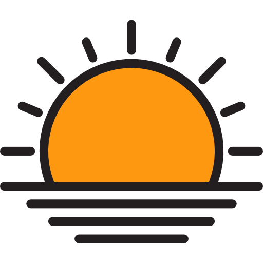 puesta de sol srip Lineal Color icono