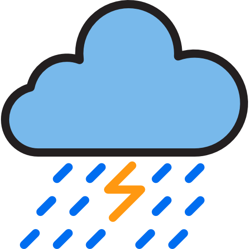 Thunderstorm srip Lineal Color icon