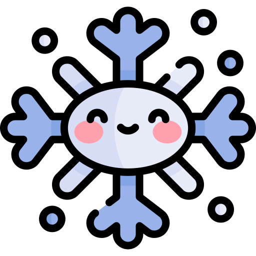 Снежинка Kawaii Lineal color иконка