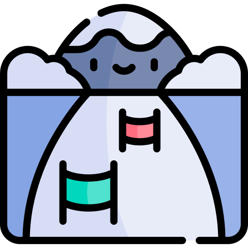 slalom Kawaii Lineal color ikona