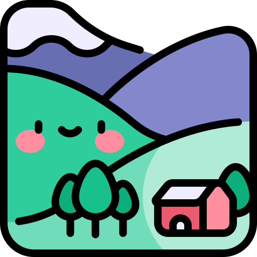 collina Kawaii Lineal color icona