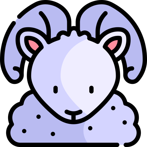 cabra Kawaii Lineal color icono