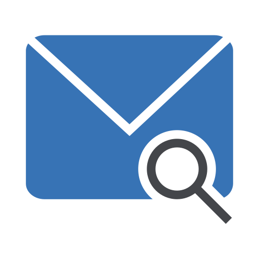 Search mail Generic Blue icon