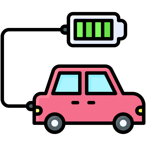 Electric Car Generic Outline Color icon