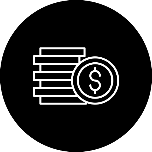 Символ доллара в черном овале Generic Glyph иконка