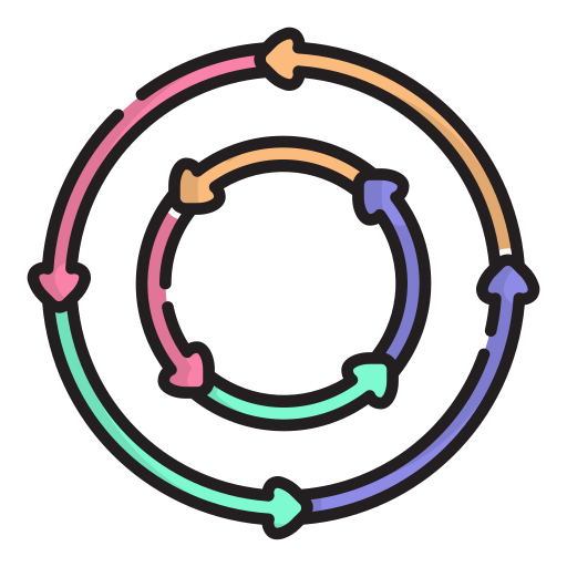 Circular arrow Generic Outline Color icon