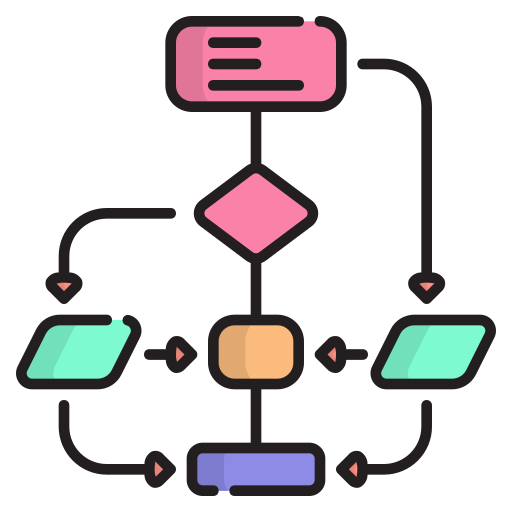 Diagrama de flujo Generic Outline Color icono