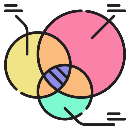 diagrama de venn Generic Outline Color icono
