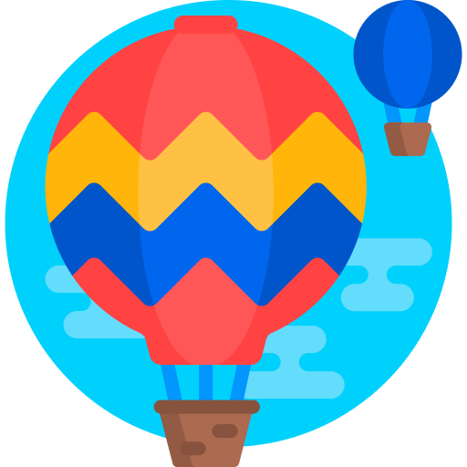 balon na gorące powietrze Detailed Flat Circular Flat ikona