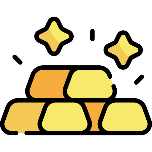 lingotes de oro Kawaii Lineal color icono