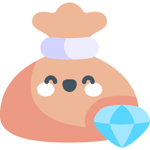 diamant Kawaii Flat icoon