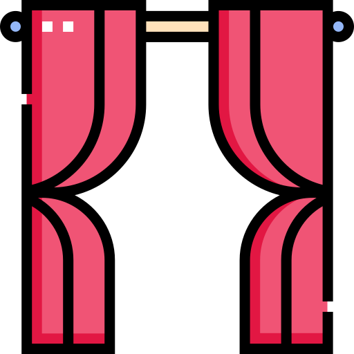 Curtains Detailed Straight Lineal color icon